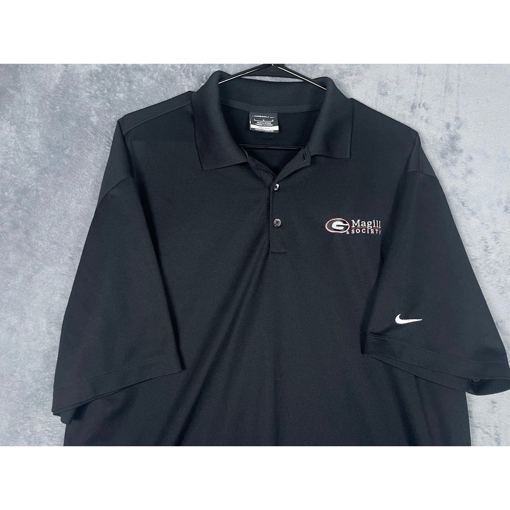 Nike Golf Mens Dri-Fit Georgia Bulldogs Magill Society Polo Shirt Black Large